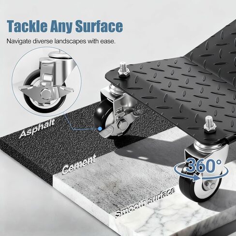 مجموعة دوموس سيارة دوللي مكونة من 4 قطع، عجلة دوللي متحركة بوزن 6000 رطل، مجموعة إطارات سيارات دوللي شديدة التحمل مع فرامل للمركبات والسيارات والشاحنات والمقطورات والدراجات النارية والقوارب in Kuwait