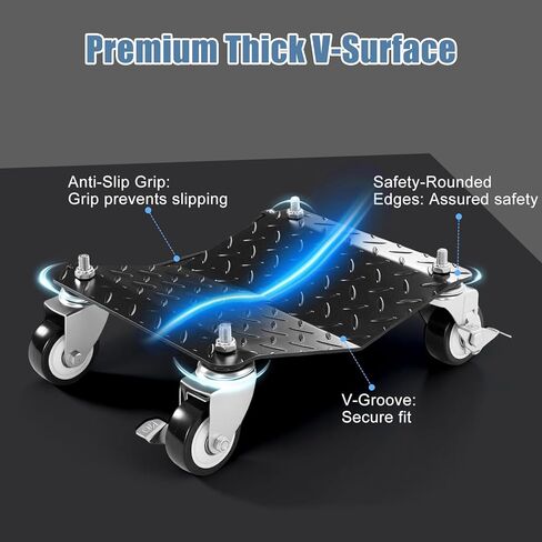 مجموعة دوموس سيارة دوللي مكونة من 4 قطع، عجلة دوللي متحركة بوزن 6000 رطل، مجموعة إطارات سيارات دوللي شديدة التحمل مع فرامل للمركبات والسيارات والشاحنات والمقطورات والدراجات النارية والقوارب in Kuwait