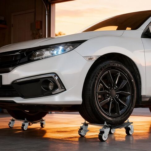 مجموعة دوموس سيارة دوللي مكونة من 4 قطع، عجلة دوللي متحركة بوزن 6000 رطل، مجموعة إطارات سيارات دوللي شديدة التحمل مع فرامل للمركبات والسيارات والشاحنات والمقطورات والدراجات النارية والقوارب in Kuwait