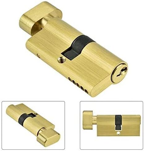 Thumb Turn Euro Cylinder Lock,Lock Cylinder 65mm Anti-Theft Entrance Copper Single Open Lock Cylinder Security Interior Bedroom Door Lock Cylinder with 3 Key Door Barrel Lock in Saudi Arabia