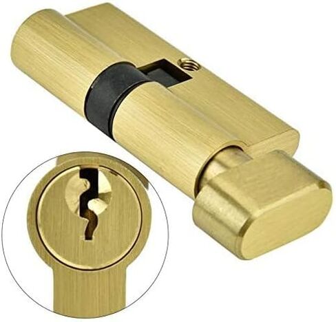 Thumb Turn Euro Cylinder Lock,Lock Cylinder 65mm Anti-Theft Entrance Copper Single Open Lock Cylinder Security Interior Bedroom Door Lock Cylinder with 3 Key Door Barrel Lock in Saudi Arabia