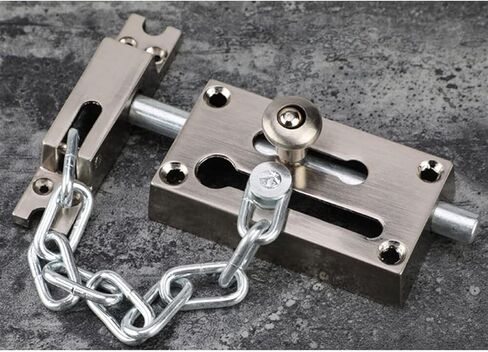 Chain Lock Door Protector, Hotel Alloy Chain, Home, Window, Safety Sliding pin, Anti-Theft Chain Lock, Old Lock Hardware.(Bright Chrome) in Saudi Arabia