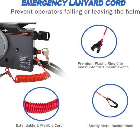 Marine Outboard Remote Control Box,703-48230 Pull Throttle Remote Control Box for Yamaha Outboard Right Side Mount 7 Pin 16 FT Cable Without Trim Tilt Switch (Pull to Open) in Kuwait