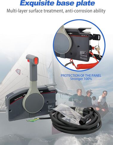 Marine Outboard Remote Control Box,703-48230 Pull Throttle Remote Control Box for Yamaha Outboard Right Side Mount 7 Pin 16 FT Cable Without Trim Tilt Switch (Pull to Open) in Kuwait