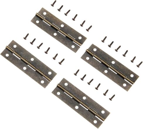 Antique Hinges,Bronze Decorative,Wooden Box Hinge,4Pcs Cabinet Hinge 6 Holes Decor Furniture Decoration Vintage Wooden Box Door Vintage Jewelry Chest Cabinet Hinge 60 * 20mm Butt Hinges ((B) in Saudi Arabia
