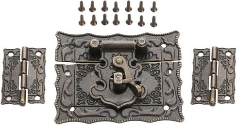 Latch Lock Furniture Decorative Cabinet Hinge Hardware Accessories Antique Bronze Jewelry Wooden Box Latch Hasp Clasp in Saudi Arabia