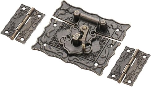 Latch Lock Furniture Decorative Cabinet Hinge Hardware Accessories Antique Bronze Jewelry Wooden Box Latch Hasp Clasp in Saudi Arabia