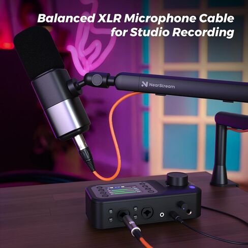 NearStream 2-Pack 6ft (2M) XLR Cables – Balanced Male to Female Microphone Cables with OFC Core for Studio Mics, Mixers, Audio Interfaces & Professional Audio Gear, Orange in Saudi Arabia