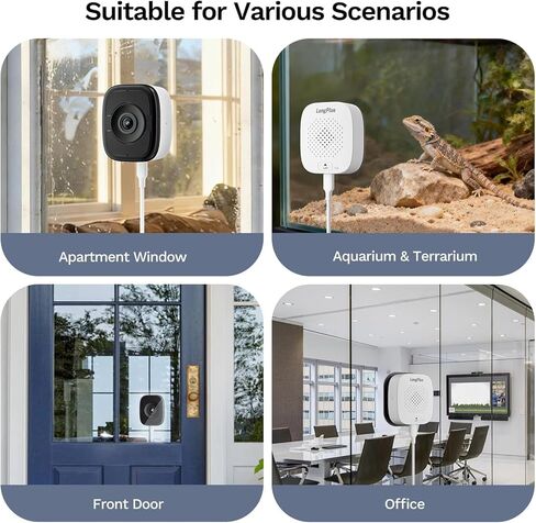 LongPlus 3K 5MP Window Camera with Night Vision, 2.4ghz & 5ghz WiFi Indoor Window Cameras for Home Security, AI Smart Detection, 2-Way Audio, Easy & Quick Install, 24/7 Recording in Kuwait