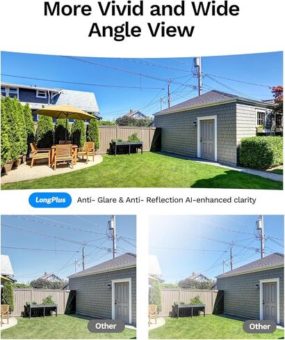 LongPlus 3K 5MP Window Camera with Night Vision, 2.4ghz & 5ghz WiFi Indoor Window Cameras for Home Security, AI Smart Detection, 2-Way Audio, Easy & Quick Install, 24/7 Recording in Kuwait