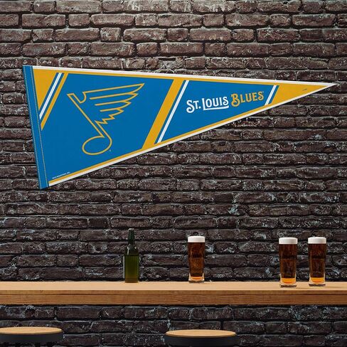 Rico Industries NHL Hockey St. Louis Blues Logo and Wordmark 12" x 30" Felt Wall Décor Pennant - Great for Home/Bed Room/Man Cave Décor in Saudi Arabia
