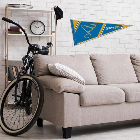 Rico Industries NHL Hockey St. Louis Blues Logo and Wordmark 12" x 30" Felt Wall Décor Pennant - Great for Home/Bed Room/Man Cave Décor in Saudi Arabia