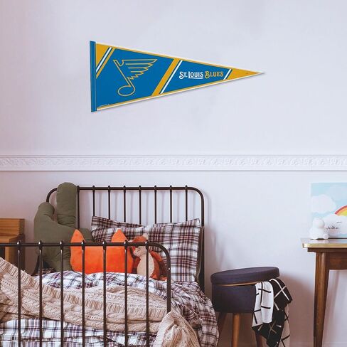 Rico Industries NHL Hockey St. Louis Blues Logo and Wordmark 12" x 30" Felt Wall Décor Pennant - Great for Home/Bed Room/Man Cave Décor in Saudi Arabia