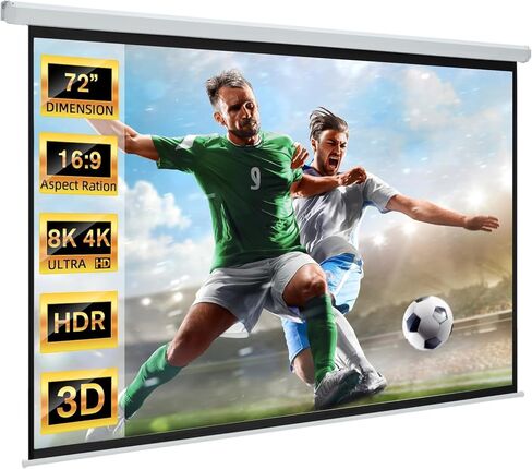 شاشة عرض YODOLLA مقاس 150 بوصة بمحرك 16:9، 4K HD قابلة للسحب للأسفل، شاشات عرض كهربائية أوتوماتيكية للسقف على الحائط لفصل المكتب والداخل مع أجهزة التحكم عن بعد in Saudi Arabia