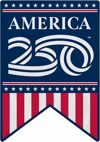 راية مقطوعة على شكل عيد ميلاد أمريكا رقم 250 من Rico Industries USA - ديكور المنزل وغرفة المعيشة - لباد ناعم EZ للتعليق in Saudi Arabia