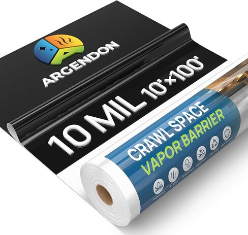 ARGENDON 10 Mil Vapor Barrier for Crawl Space - 10' x 100' Thick Plastic sheeting, Drop Cloth Moisture Barrier Covering for Crawlspace Encapsulation, Commercial & Residential Use in Saudi Arabia