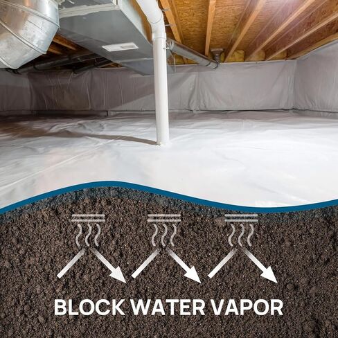 ARGENDON 10 Mil Vapor Barrier for Crawl Space - 10' x 100' Thick Plastic sheeting, Drop Cloth Moisture Barrier Covering for Crawlspace Encapsulation, Commercial & Residential Use in Saudi Arabia