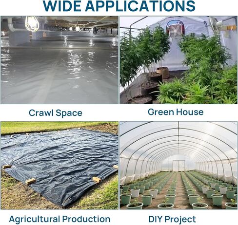 ARGENDON 10 Mil Vapor Barrier for Crawl Space - 10' x 100' Thick Plastic sheeting, Drop Cloth Moisture Barrier Covering for Crawlspace Encapsulation, Commercial & Residential Use in Saudi Arabia