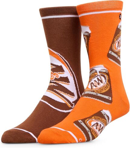 Odd Sox - Cool Socks A&W Stripes Fun Print Novelty Crew Socks for Men in Saudi Arabia