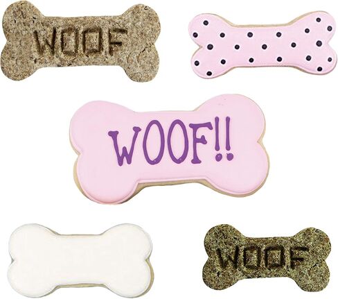 Ann Clark Dog Bone and Biscuit Dog Treat Cookie Cutters 5-Pc Set (2", 3 1/8", 3 1/2", 4", 5") Made in USA in Kuwait
