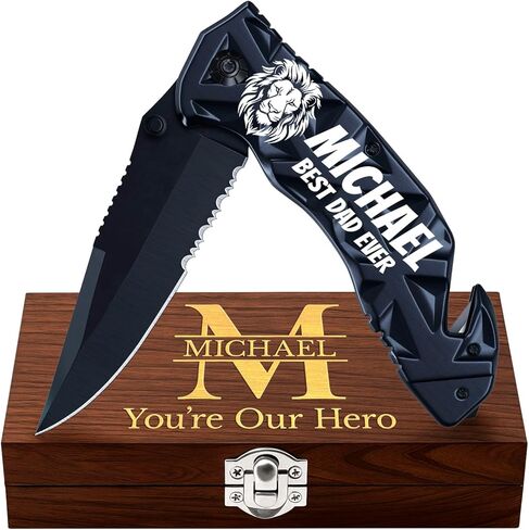 Pocket Knife for Men - 3in1 Multi Tool Knife - Wire Cutter, Glass Breaker, Serrated Sharp 3.5" Blade - Tactical Spring Assisted Folding Knives for Hunting Camping - Best Gift Idea for Men Women HB 207 in Kuwait