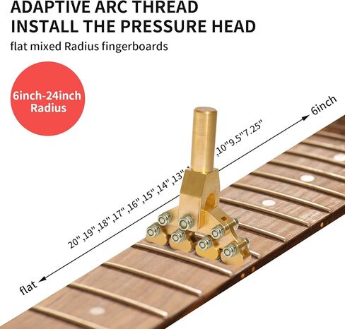 Guitar Fret Press Tool – Self-Adaptive Fractal Fret Press, Brass & Steel Fret Wire Installer for Acoustic & Electric Guitars – Radius Fretboard Repair Tool for Luthier & DIY Guitar Wire Installation in Saudi Arabia