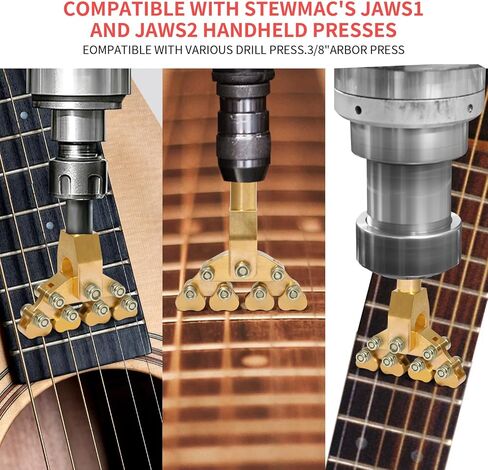 Guitar Fret Press Tool – Self-Adaptive Fractal Fret Press, Brass & Steel Fret Wire Installer for Acoustic & Electric Guitars – Radius Fretboard Repair Tool for Luthier & DIY Guitar Wire Installation in Saudi Arabia
