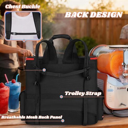 حقيبة ظهر Slushie Machine متوافقة مع جهاز Ninja SLUSHIe Max XXL الذكي لصانع المشروبات المجمدة، حقيبة حمل مع وسادة سفلية داعمة لملحقات Ninja Slushie Machine FS605، أسود in Kuwait