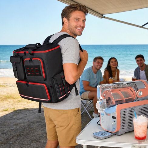 حقيبة ظهر Slushie Machine متوافقة مع جهاز Ninja SLUSHIe Max XXL الذكي لصانع المشروبات المجمدة، حقيبة حمل مع وسادة سفلية داعمة لملحقات Ninja Slushie Machine FS605، أسود in Kuwait