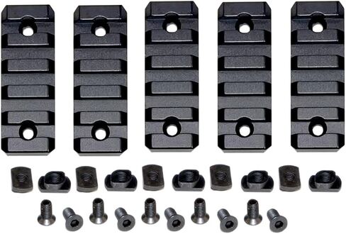 Kexuan 5 Pack 5 Slot Single Picatinny Aluminum Alloy Rail Section for Any Compatible with M lok Style Mount in Kuwait