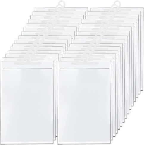 Frcctre 30 Pack 10 x 15 Inches Hanging Storage Bags, Large Hook Reusable Clear Hanging Plastic Bags Hang-Up Plastic Polyethylene Bag Reclosable Zip Bag for Storage Organization in Saudi Arabia