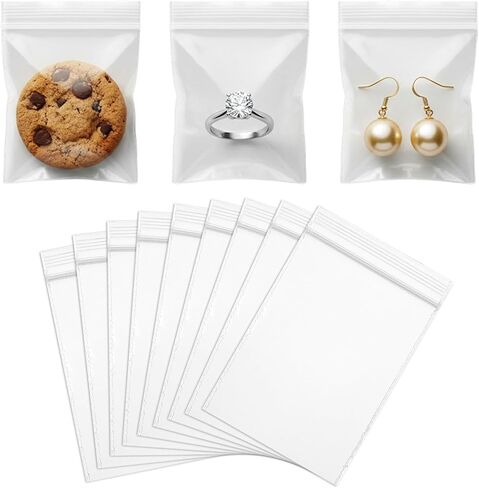 200Pcs 1.5"x2.5" 10 Mil Small Clear Plastic Bags, Plastic Reclosable Zip Seal Lock Bags Heavy Duty Mini Zip Bag Resealable Multipurpose Storage Bag for Jewelry, Bead, Crafts, Small Parts Storage in Saudi Arabia