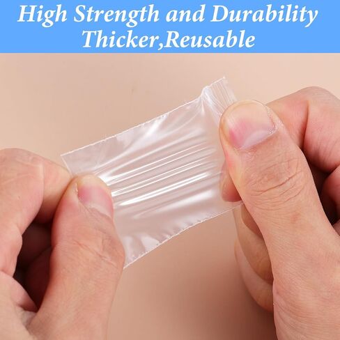 200Pcs 1.5"x2.5" 10 Mil Small Clear Plastic Bags, Plastic Reclosable Zip Seal Lock Bags Heavy Duty Mini Zip Bag Resealable Multipurpose Storage Bag for Jewelry, Bead, Crafts, Small Parts Storage in Saudi Arabia
