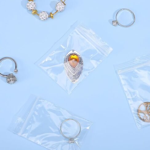 200Pcs 1.5"x2.5" 10 Mil Small Clear Plastic Bags, Plastic Reclosable Zip Seal Lock Bags Heavy Duty Mini Zip Bag Resealable Multipurpose Storage Bag for Jewelry, Bead, Crafts, Small Parts Storage in Saudi Arabia