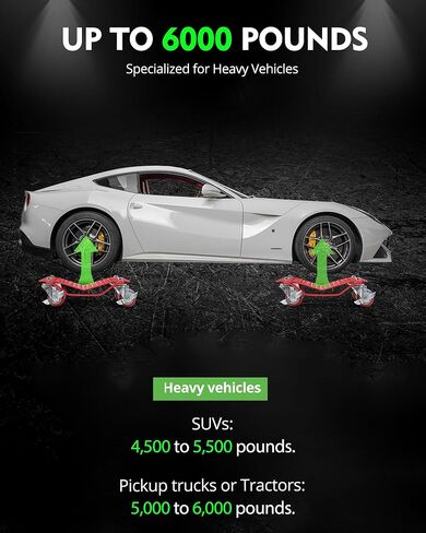 KYBOLT Car Dolly [مجموعة من 4 بوزن 6000 رطل] سعة، دوللي عجلة محرك السيارة شديدة التحمل من الفولاذ الكربوني مع لوحة مضادة للانزلاق وعجلة قابلة للدوران 360 درجة، 16 بوصة × 13 بوصة، أحمر in Saudi Arabia