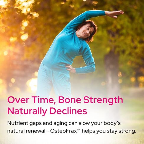 مكمل OsteoFrax™ لصحة العظام للنساء - Cissus Quadrangularis & OsteoCaf®، فيتامين D3 وK2 MK-7، يدعم صحة العظام، تركيبة دعم العظام على 4 مراحل in Kuwait