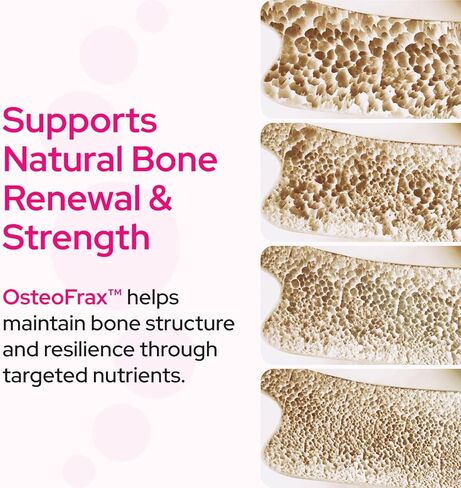 مكمل OsteoFrax™ لصحة العظام للنساء - Cissus Quadrangularis & OsteoCaf®، فيتامين D3 وK2 MK-7، يدعم صحة العظام، تركيبة دعم العظام على 4 مراحل in Kuwait
