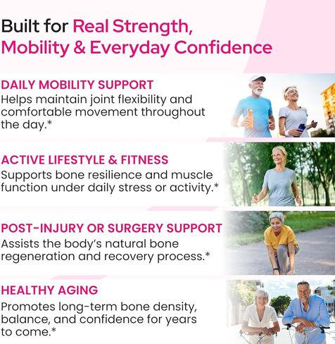 مكمل OsteoFrax™ لصحة العظام للنساء - Cissus Quadrangularis & OsteoCaf®، فيتامين D3 وK2 MK-7، يدعم صحة العظام، تركيبة دعم العظام على 4 مراحل in Kuwait