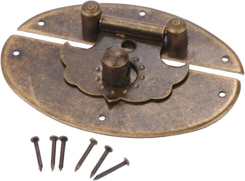Latch Lock Antique Bronze Oval Latch Flower Hasp Jewelry Chest Box Buckle Clip Clasp DecorIron Hardware in Saudi Arabia
