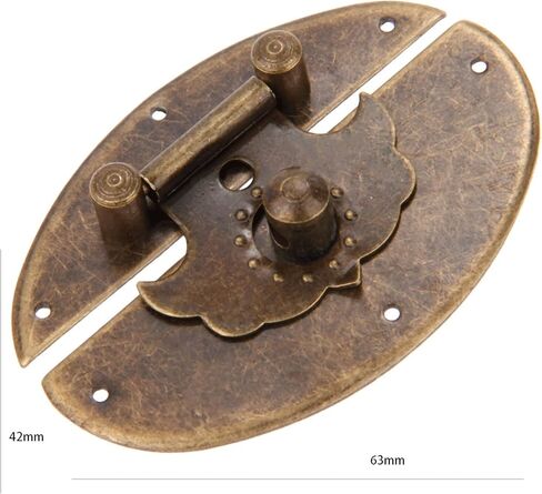 Latch Lock Antique Bronze Oval Latch Flower Hasp Jewelry Chest Box Buckle Clip Clasp DecorIron Hardware in Saudi Arabia