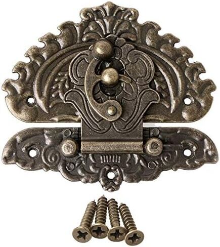 مفصلات عتيقة، ديكور برونزي، مفصلات صندوق خشبي، تصميم عتيق على الطراز القديم بمشبك تبديل حقيبة صندوق قفل بخطاف ومزلاج ومفصلات بمؤخرة in Saudi Arabia