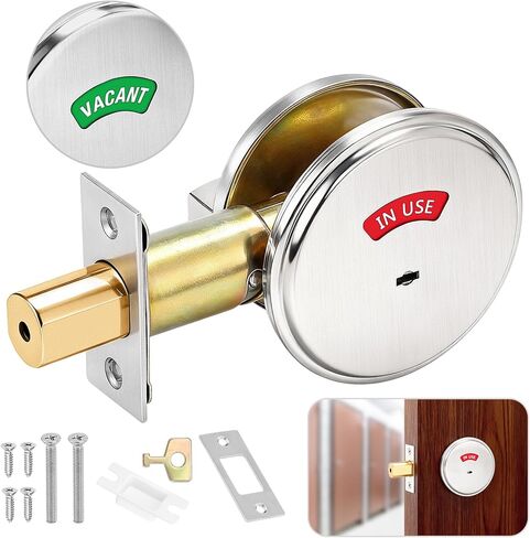 مسمار الحمام مع مؤشر الإشغال، قفل الحمام المشغول، قفل الحمام المشغول قيد الاستخدام/الشاغر، قفل مؤشر الخصوصية من الدرجة ANSI للحمامات، الكروم الساتان in Kuwait