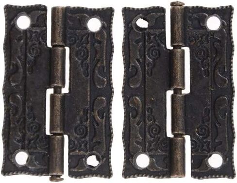 Antique Hinges,Bronze Decorative,Wooden Box Hinge,2pcs Antique Brass Cabinet Door Butt Hinges Mini Drawer Bronze Hinge Butt Hinges in Saudi Arabia