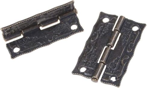 Antique Hinges,Bronze Decorative,Wooden Box Hinge,2pcs Antique Brass Cabinet Door Butt Hinges Mini Drawer Bronze Hinge Butt Hinges in Saudi Arabia
