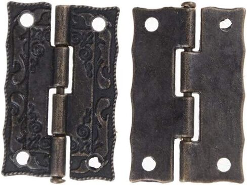 Antique Hinges,Bronze Decorative,Wooden Box Hinge,2pcs Antique Brass Cabinet Door Butt Hinges Mini Drawer Bronze Hinge Butt Hinges in Saudi Arabia