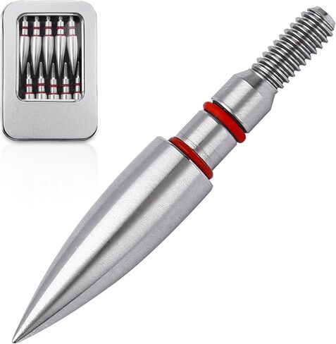 YIMEI 12pcsField Points Archery ArrowTips100-200 Grain Field Points5/16inch Screw in Bullet Points Arrowheads Broadheads for Crossbow Recurve Bow Compound Bow in Kuwait