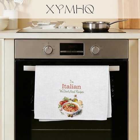 Funny Italian Gifts Hand Towels for Dining Room Restaurant, Italian Kitchen Decor, Funny I'm Italian We Don't Need Recipes Kitchen Dish Tea Towels, 16x24 Inch in Saudi Arabia