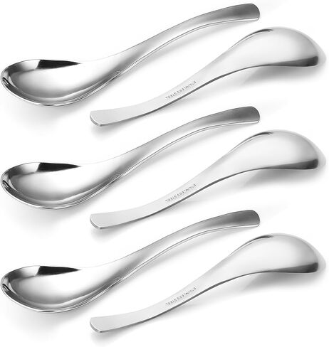 HIWARE Thick Heavy-weight Soup Spoons, High Grade Stainless Steel Soup Spoons, Set of 6 in Kuwait