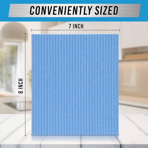ACTIVE Swedish Dish Cloths for Kitchen 12 Pack Cellulose Sponge Cloth, Washable Dishcloths for Washing Dishes, Original European Dish Towels, Absorbent Reusable Paper Towels - Multicolor Assorted in Kuwait