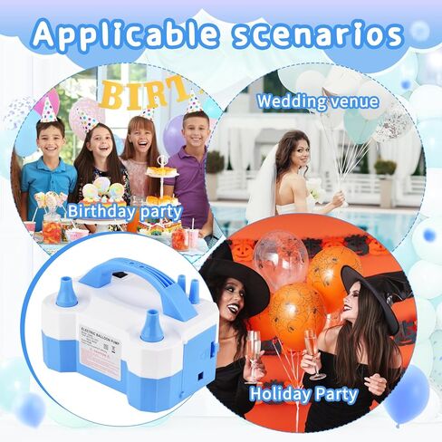 Electric Balloon Pump,Portable Electric Balloon Blower Machine Balloon Air Pump Dual Nozzle,for Birthday Shower Balloons Party Decorations in Saudi Arabia